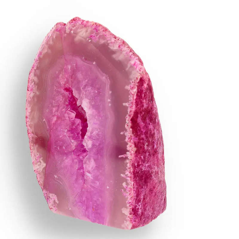 Vibrant Pink Agate Dyed Flat Base Geode