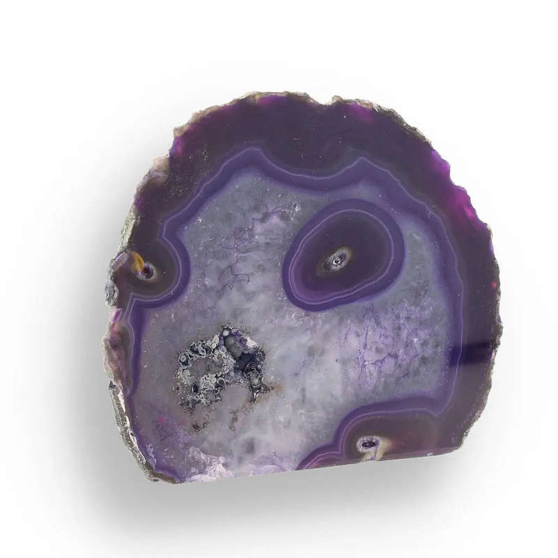 Purple Dyed Agate Portal - Colorful Flat Base Crystal Geode