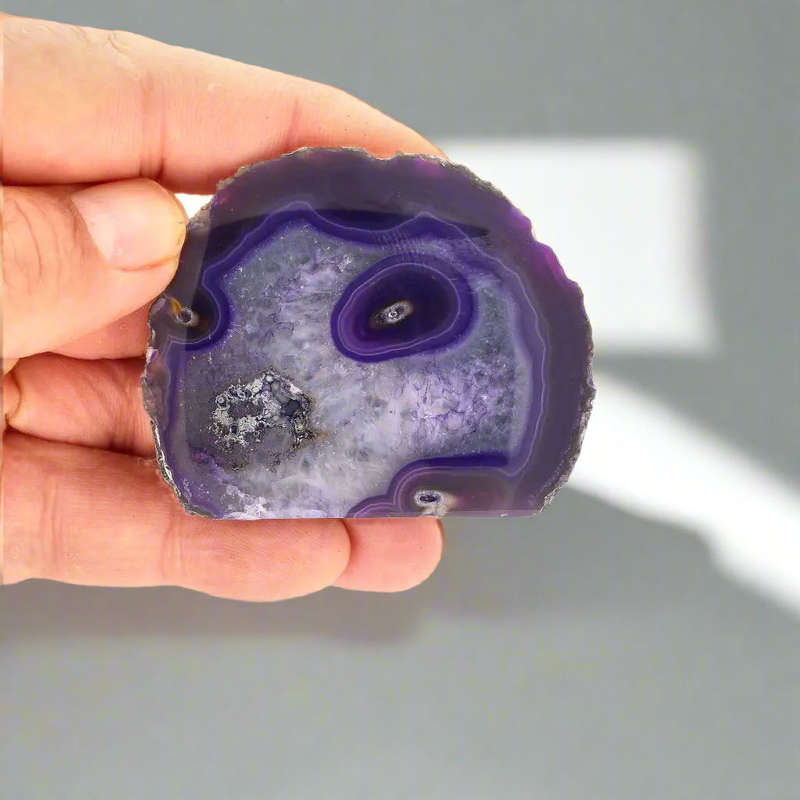 Purple Dyed Agate Portal - Colorful Flat Base Crystal Geode