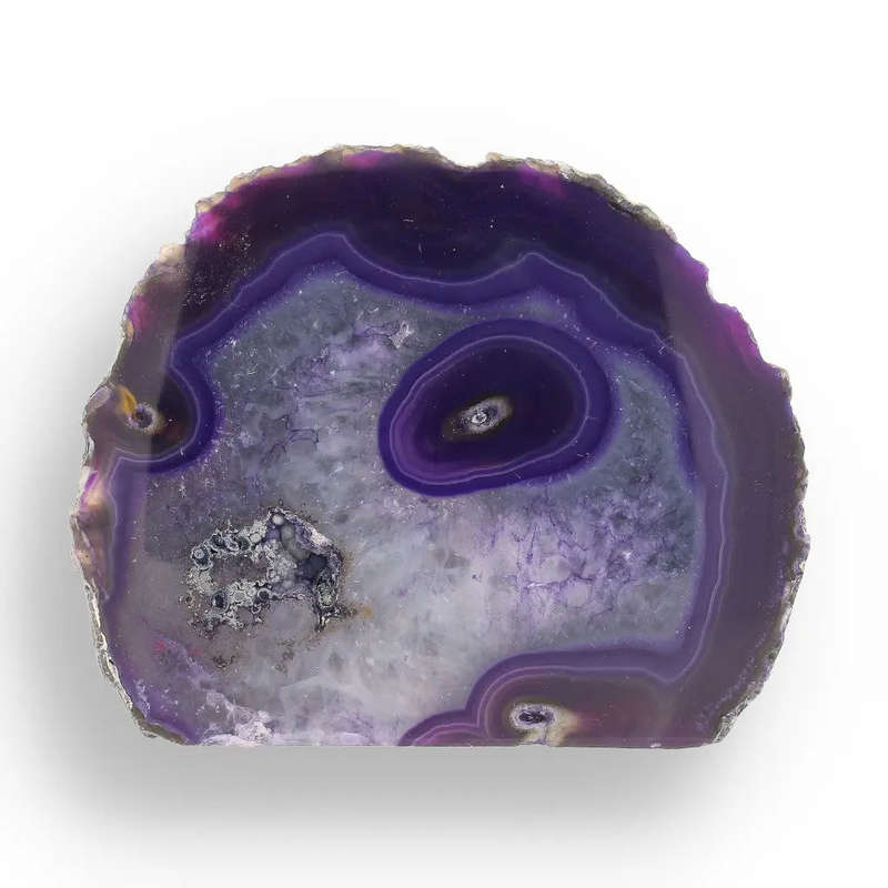 Purple Dyed Agate Portal - Colorful Flat Base Crystal Geode