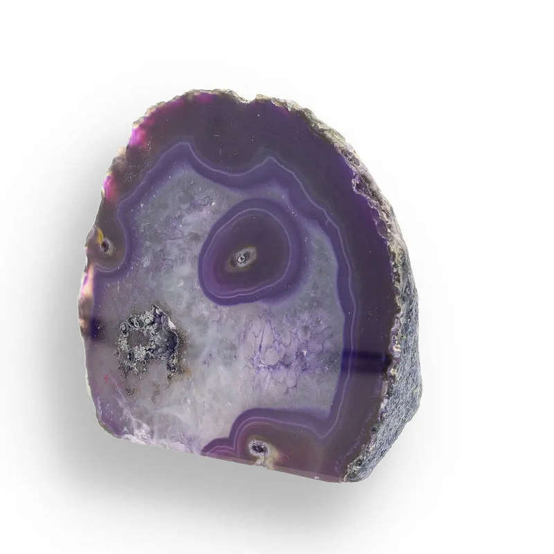 Purple Dyed Agate Portal - Colorful Flat Base Crystal Geode