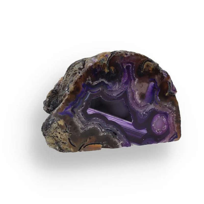 Agate Nature's Masterpiece - Purple Dyed Flat Base Geode
