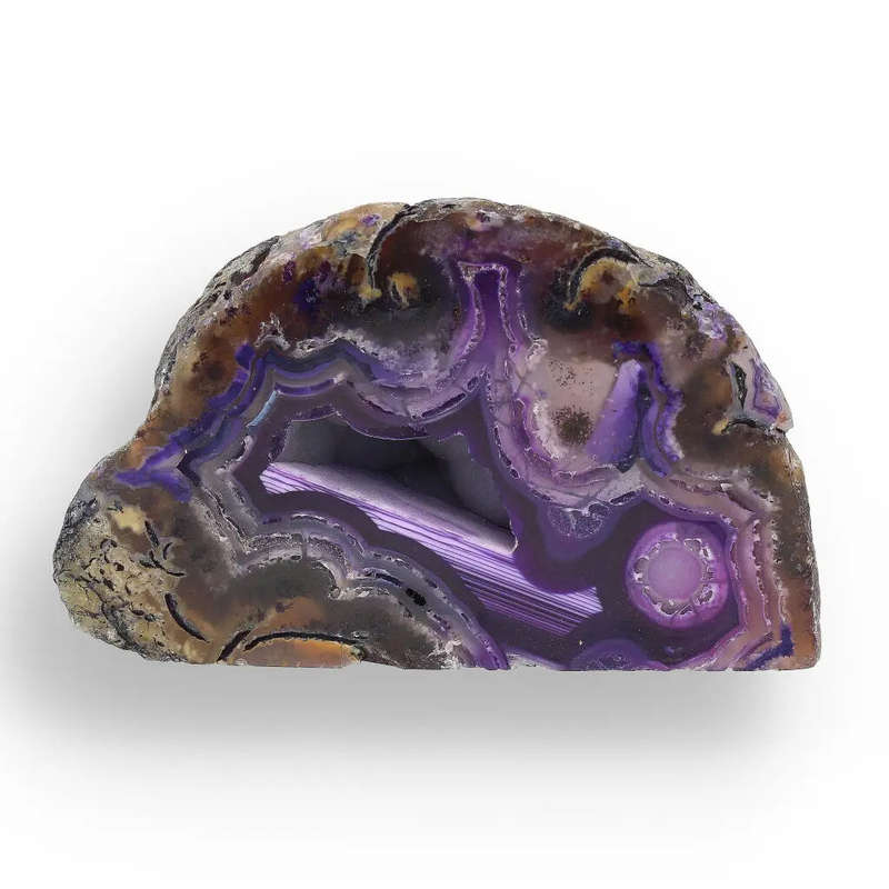 Agate Nature's Masterpiece - Purple Dyed Flat Base Geode