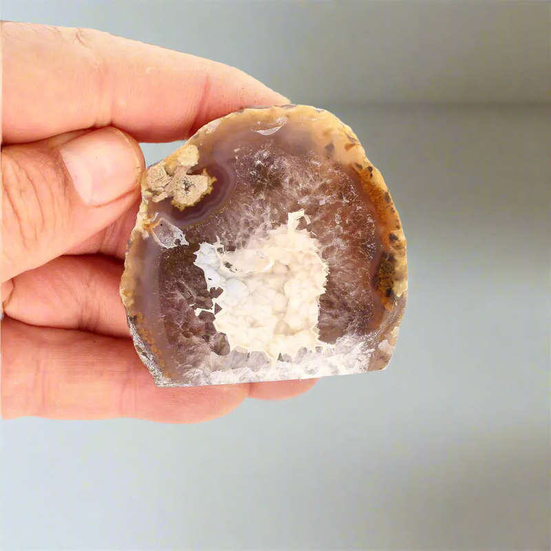 Agate Cosmic Window - Natural Polished Flat Base Crystal