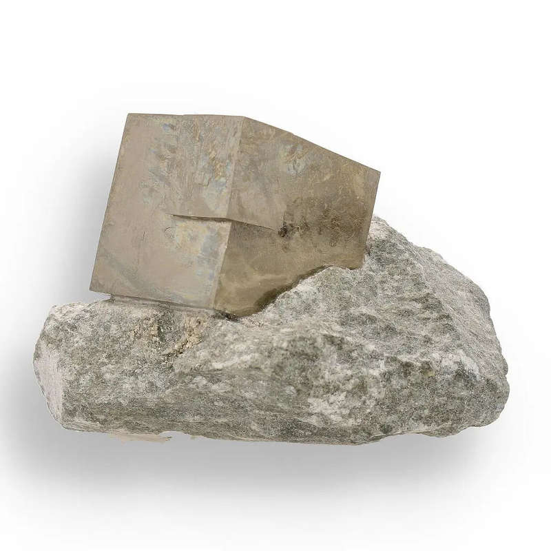 Natural Pyrite Cube  Perfect Geometric Formation with a Brilliant Shine