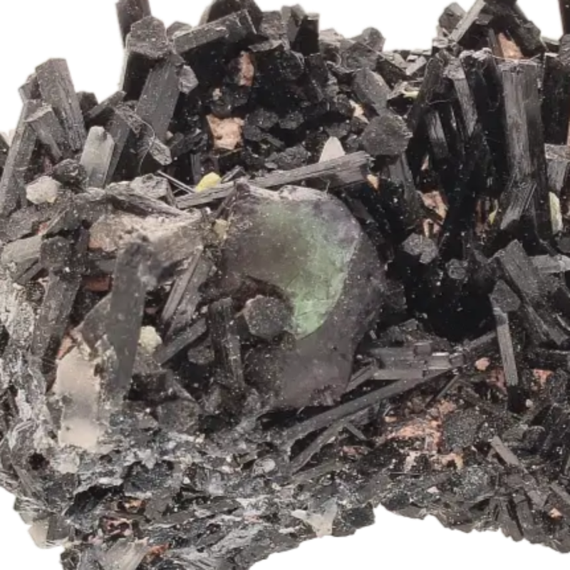 Schorl Tourmaline, Muscovite and Fluorite Cluster