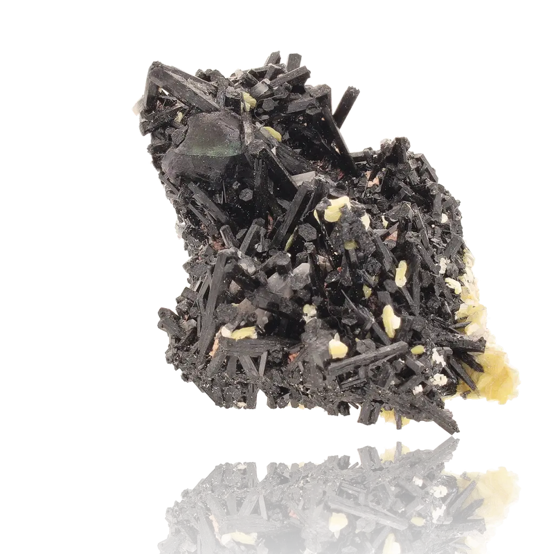 Schorl Tourmaline, Muscovite and Fluorite Cluster