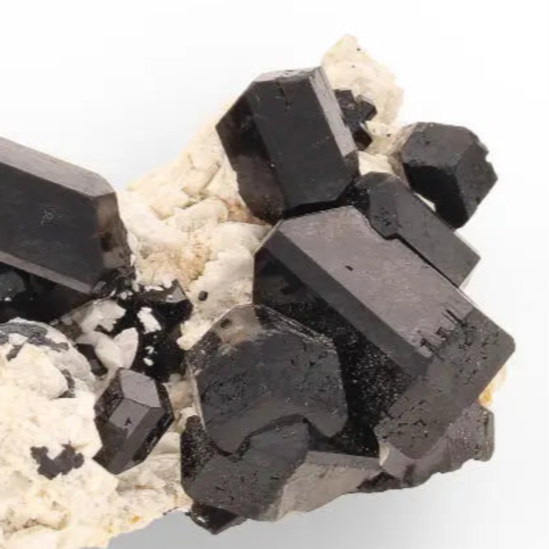 Schorl Black Tourmaline with Feldspar and Smoky Quartz