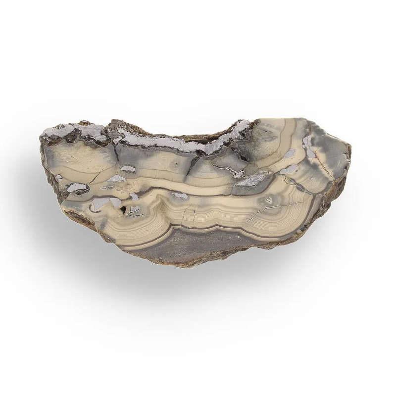 Authentic Olkusz Schalenblende Slice: Unique Banded Sulfide Ore from Pomorzany Mine