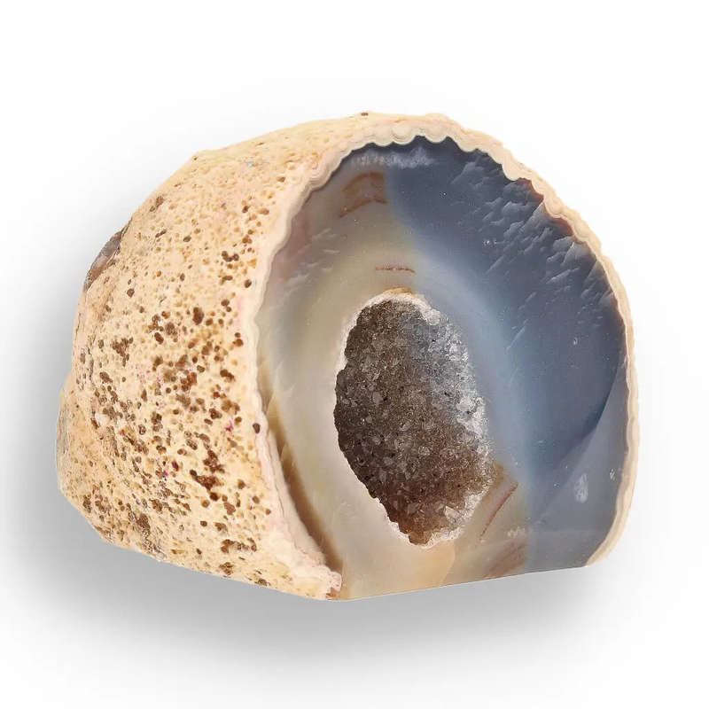 Agate Geode - Stunning Brazilian Blue Grey Druzy Stone