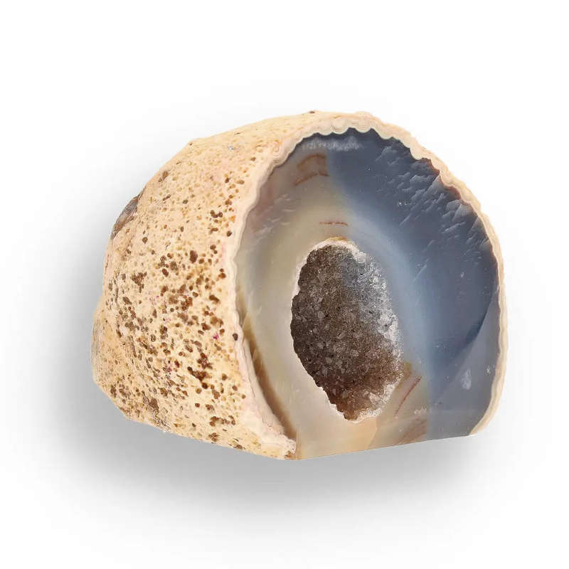 Agate Geode - Stunning Brazilian Blue Grey Druzy Stone