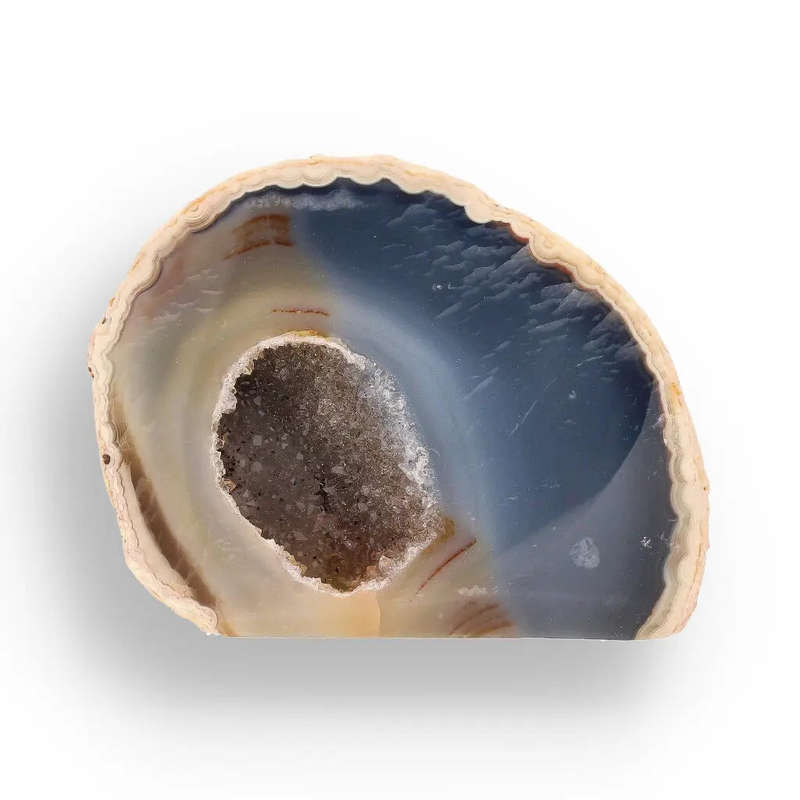 Agate Geode - Stunning Brazilian Blue Grey Druzy Stone