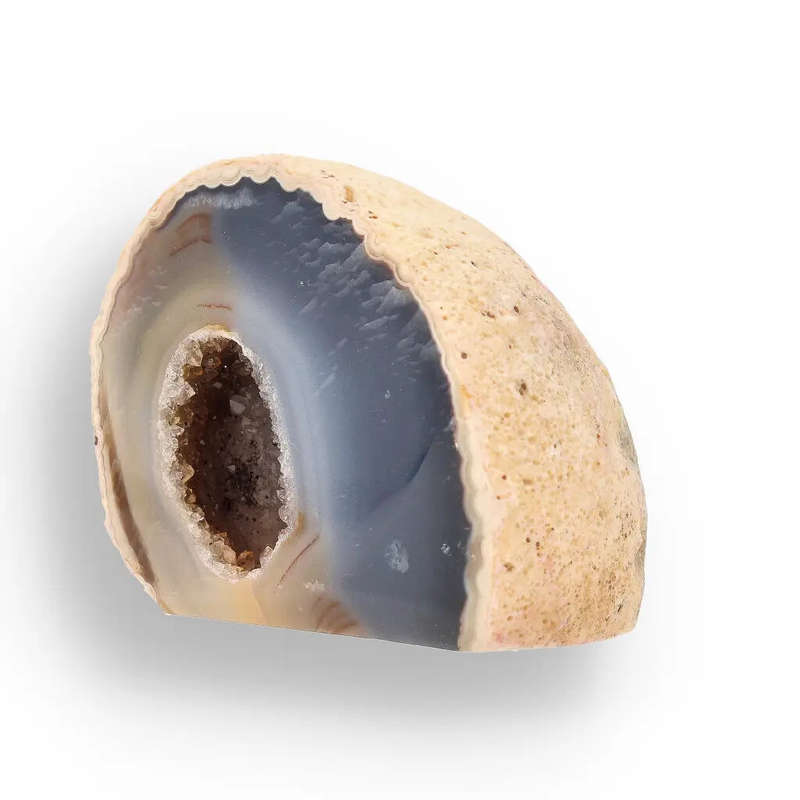 Agate Geode - Stunning Brazilian Blue Grey Druzy Stone
