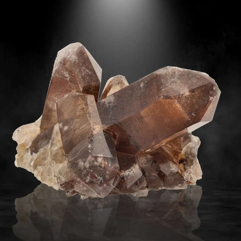 Smoky Hematite Quartz Cluster from Orange River, South Africa