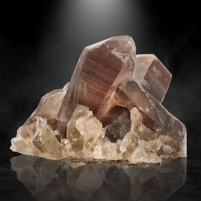 Smoky Hematite Quartz Cluster from Orange River, South Africa