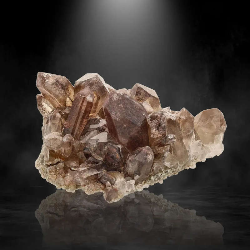 Orange River Smoky Quartz Featuring Hematite Phantom Layers