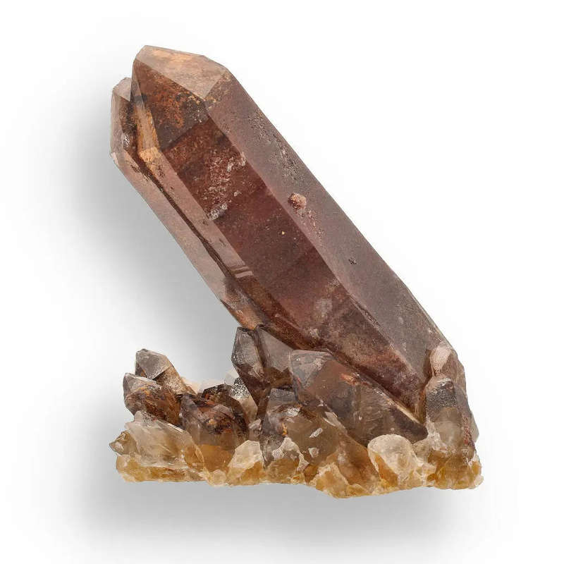 Unique Hematite-Coated Smoky Quartz Cluster from Namaqualand