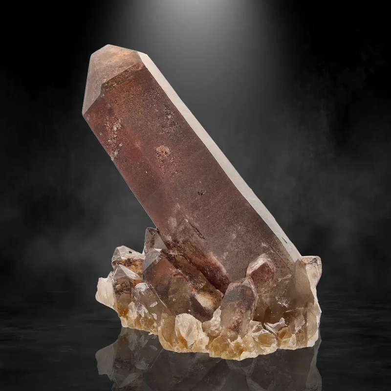 Unique Hematite-Coated Smoky Quartz Cluster from Namaqualand