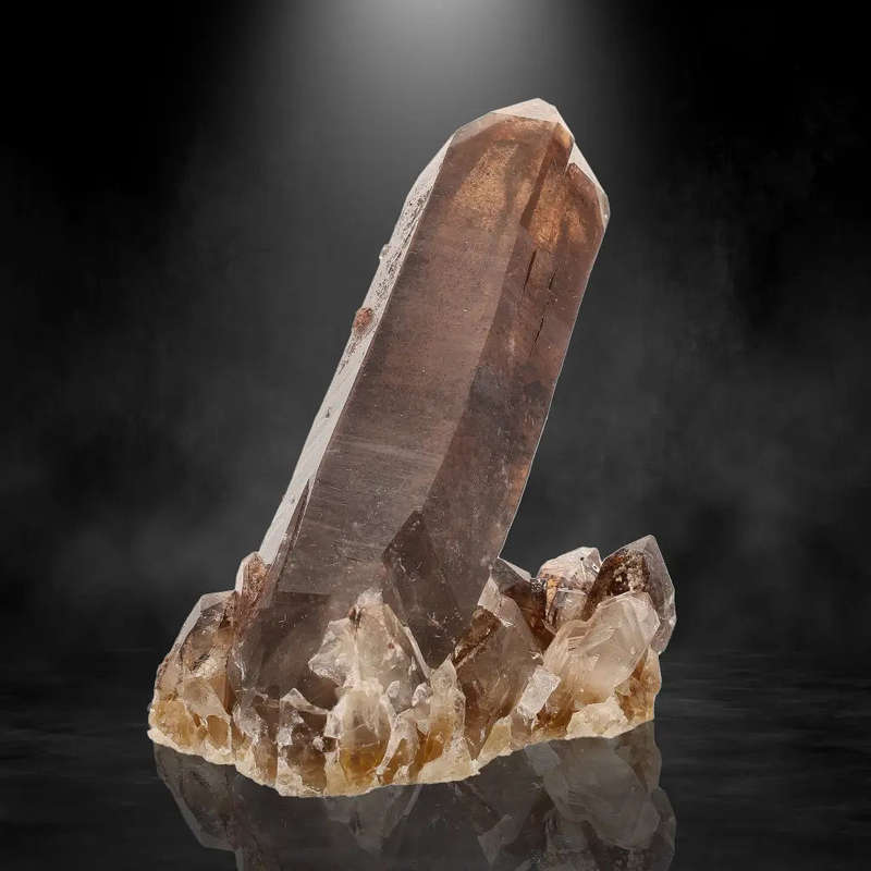 Unique Hematite-Coated Smoky Quartz Cluster from Namaqualand