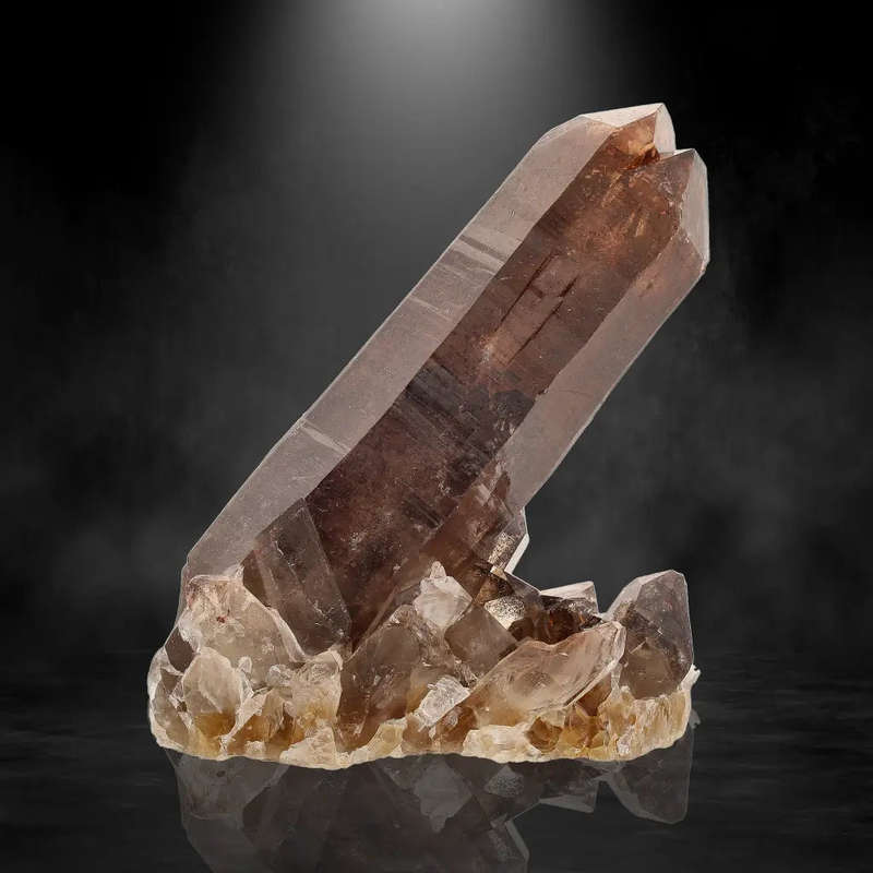 Unique Hematite-Coated Smoky Quartz Cluster from Namaqualand