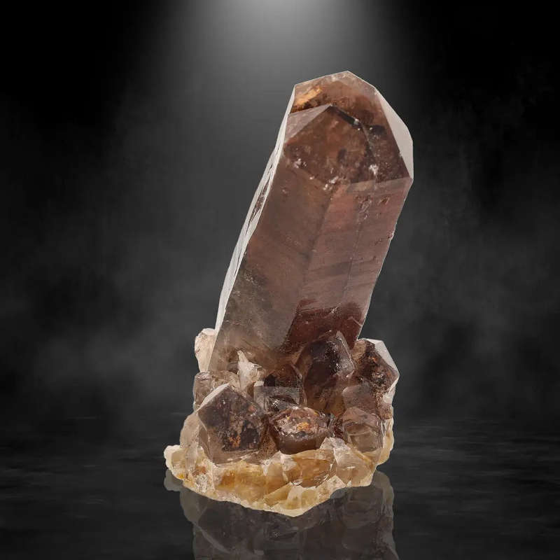 Unique Hematite-Coated Smoky Quartz Cluster from Namaqualand