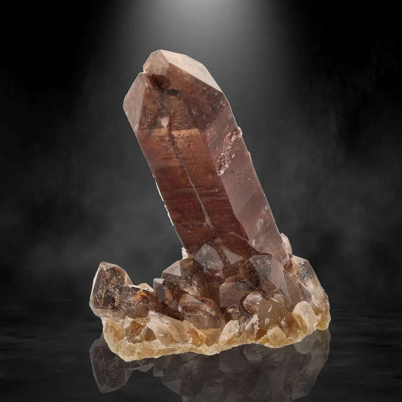 Unique Hematite-Coated Smoky Quartz Cluster from Namaqualand