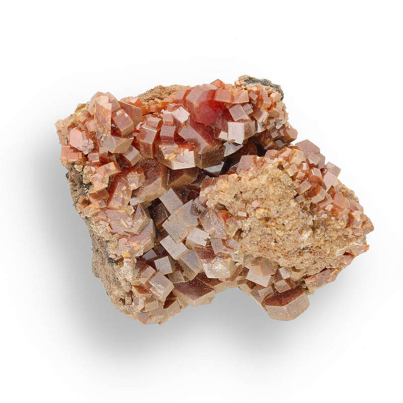 Moroccan Vanadinite Crystal Cluster - Vibrant Red Hexagonal Specimen