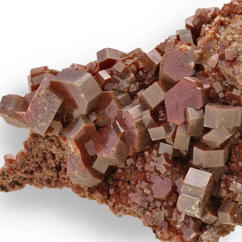 Vanadinite Cluster: Red Hexagons from the Moroccan Desert