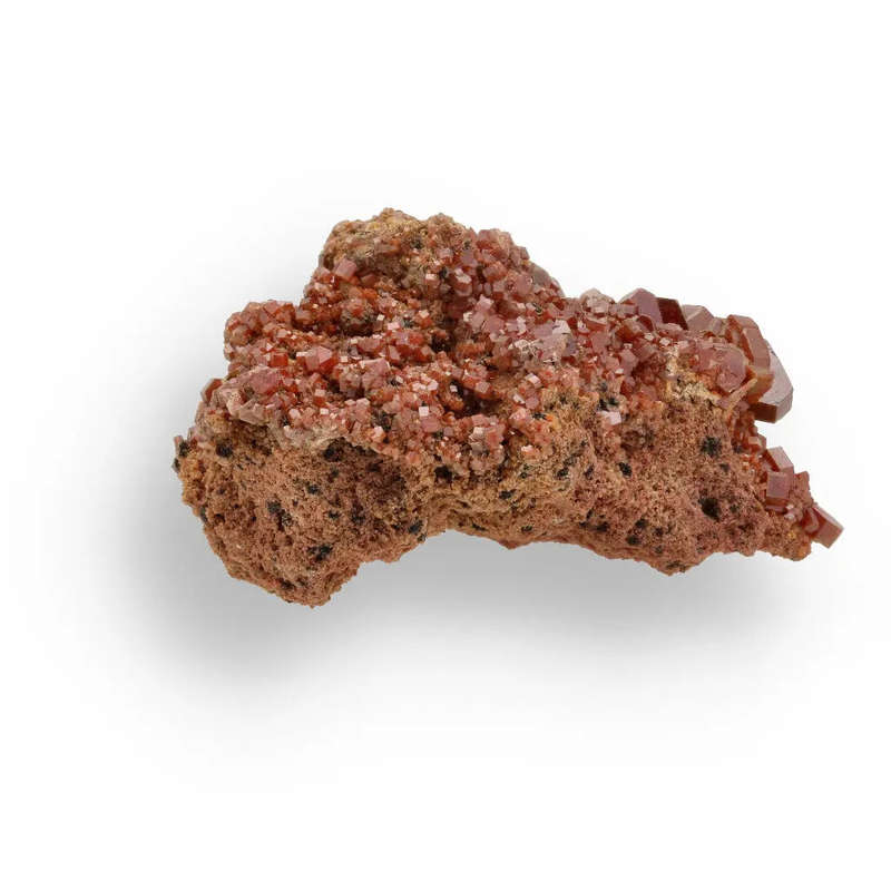 Vanadinite Cluster: Red Hexagons from the Moroccan Desert