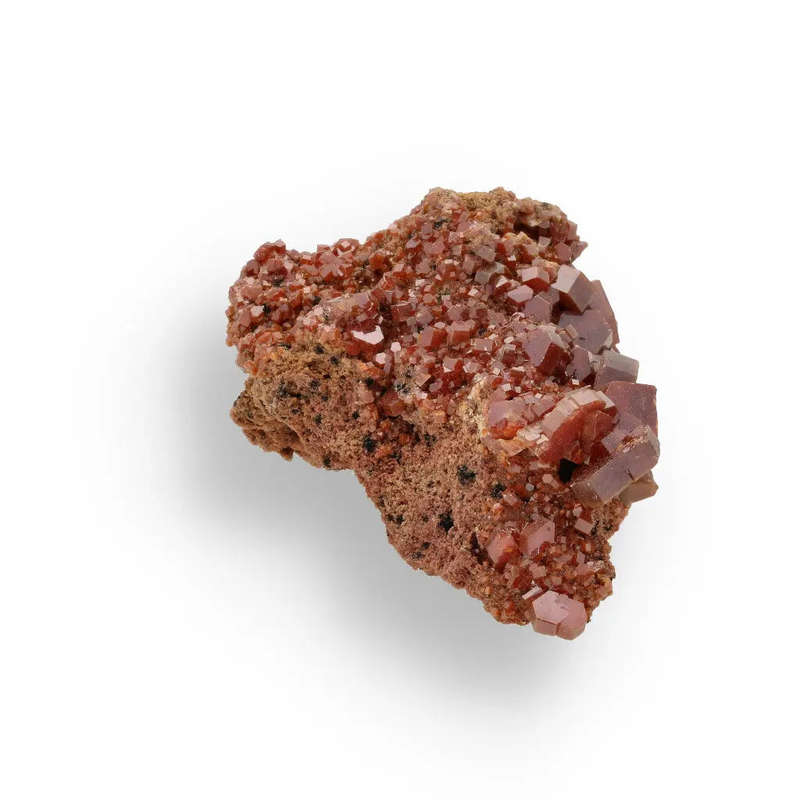 Vanadinite Cluster: Red Hexagons from the Moroccan Desert