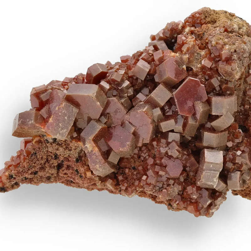 Vanadinite Cluster: Red Hexagons from the Moroccan Desert
