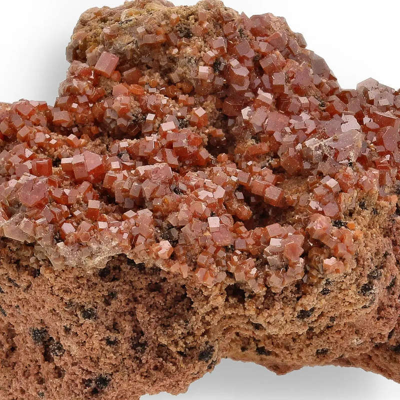 Vanadinite Cluster: Red Hexagons from the Moroccan Desert