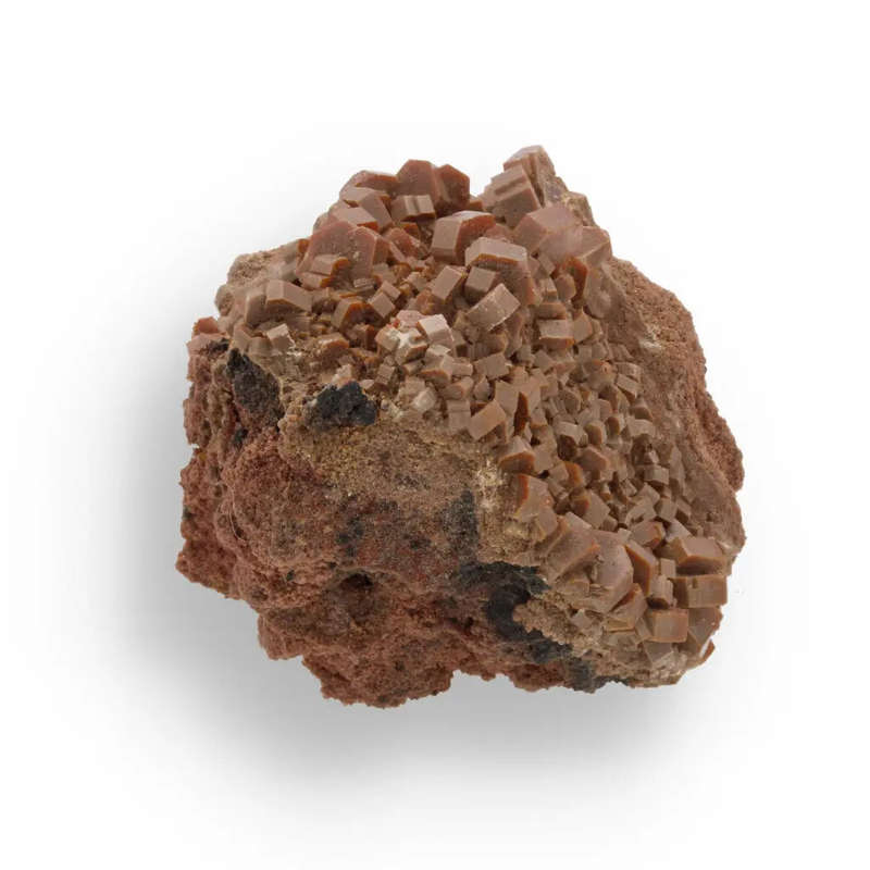Vanadinite Magic: Hexagonal Crimson Crystals on Matrix