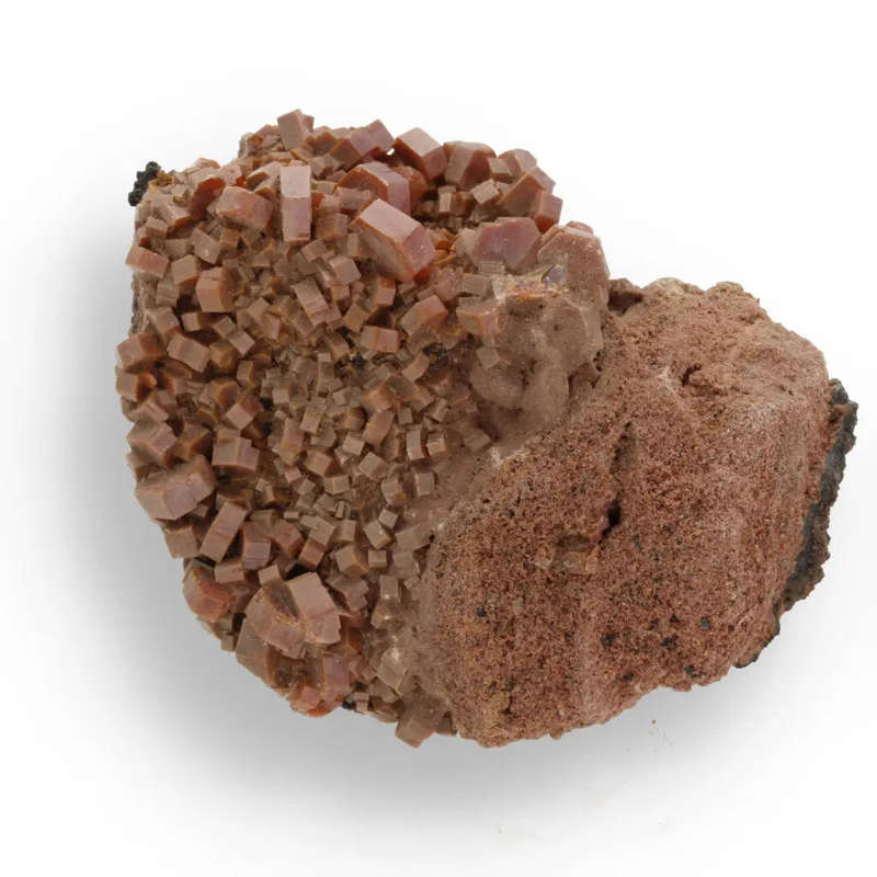 Vanadinite Magic: Hexagonal Crimson Crystals on Matrix