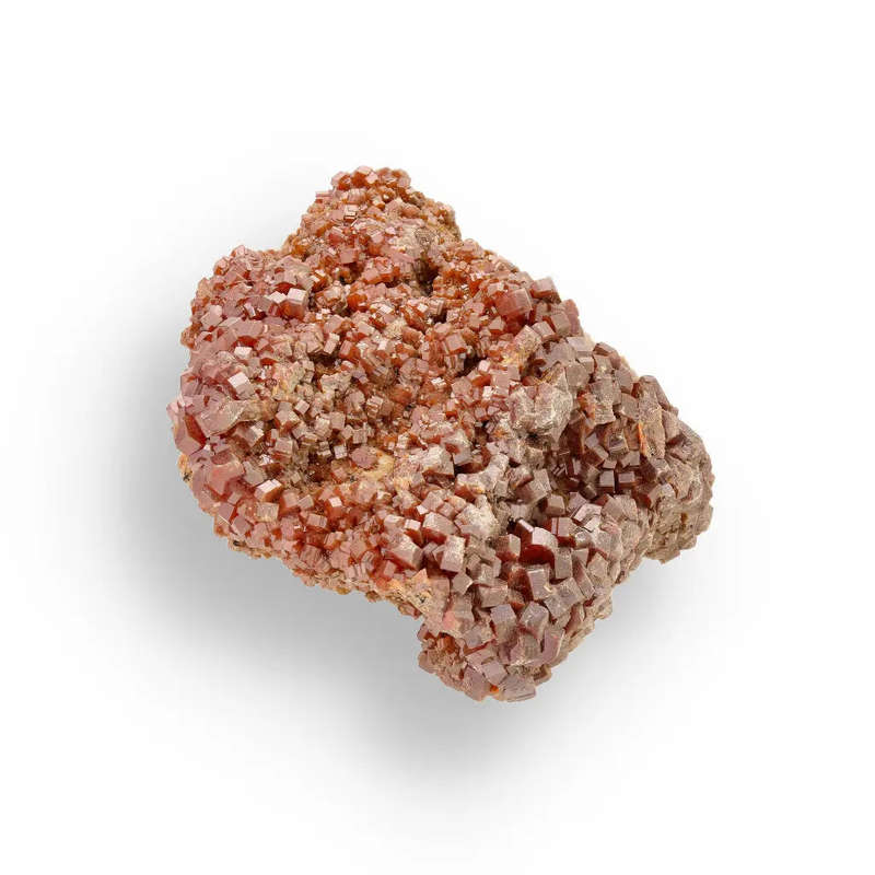 Vanadinite Spark: Deep Red Crystals on Rustic Matrix