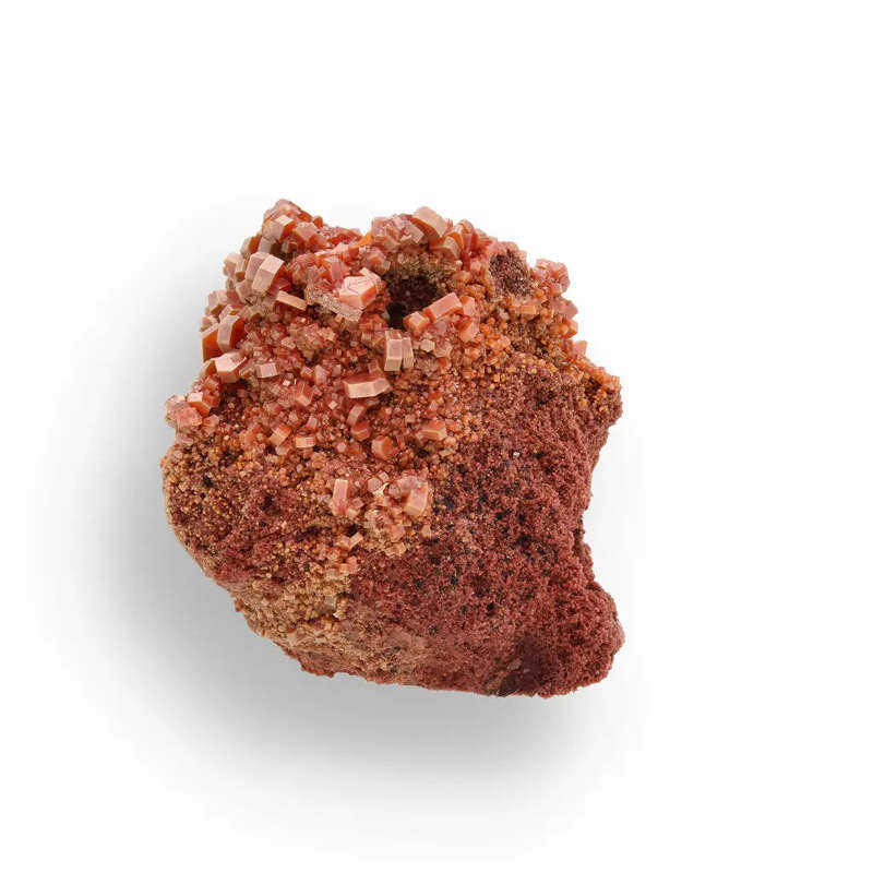 Vanadinite Flame: Lustrous Red Hexagons from Morocco