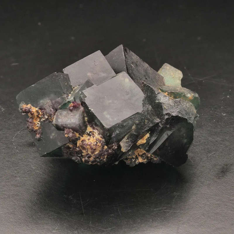 Dark Green Fluorite with Purple Highlights from Okoruso
