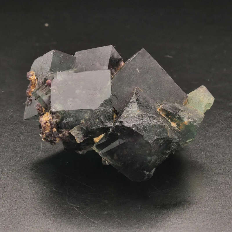 Dark Green Fluorite with Purple Highlights from Okoruso