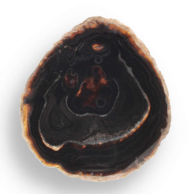 Natural Black Agate Slice  Midnight Magic in Stone
