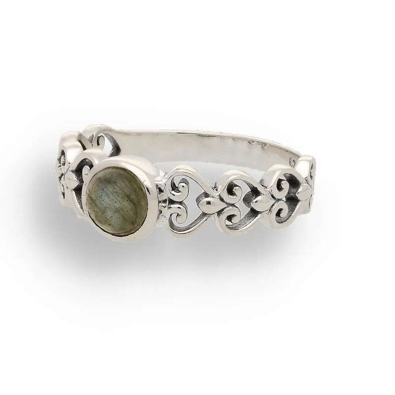 Labradorite Love & Light Heart Ring