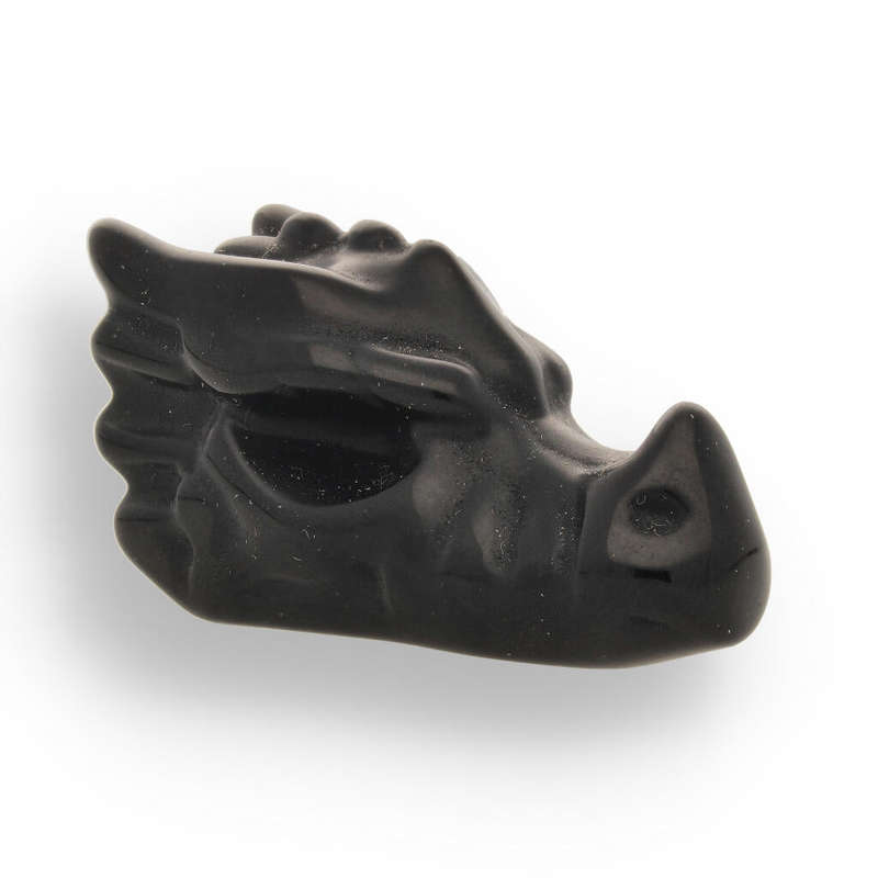 Black Onyx Dragon Head - Shadow Guardian