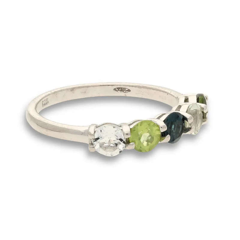 Gemstone Symphony  Peridot, Prasiolite & Quartz on Sterling Silver