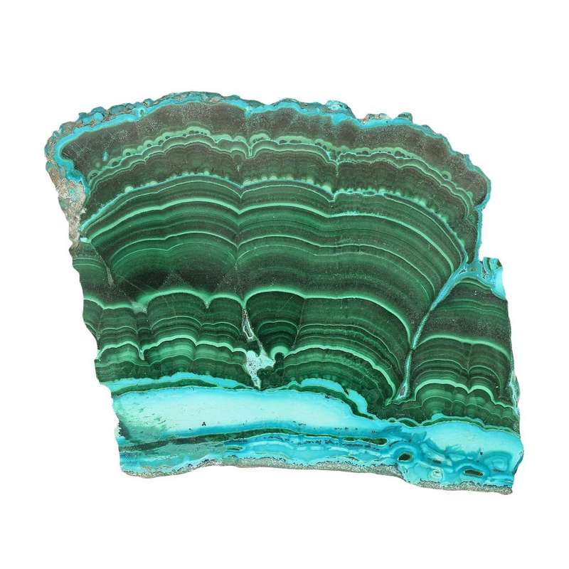 Banded Malachite Slice With Chrysocolla (Malacholla)