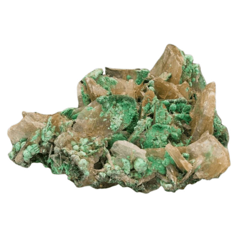 Unique Baryte and Malachite Combo: Shangulowe Mine