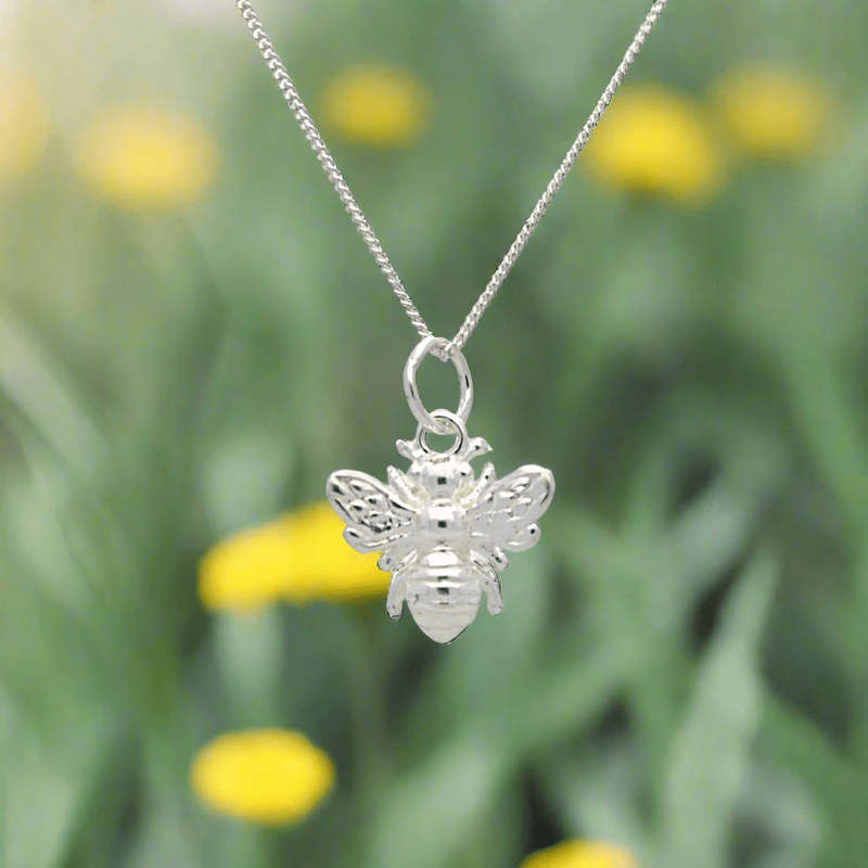 Buzzing Bee Sterling Silver Necklace