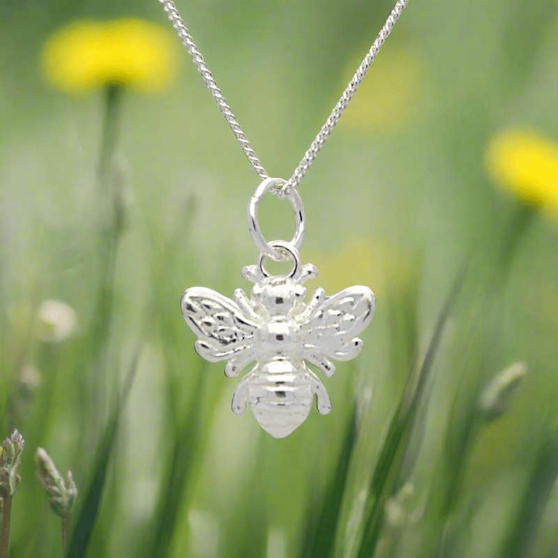 Buzzing Bee Sterling Silver Necklace