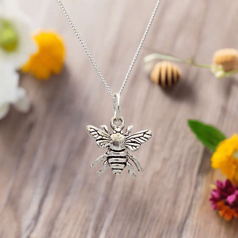 Sweet as Honey: Bee Charm Necklace in Silver