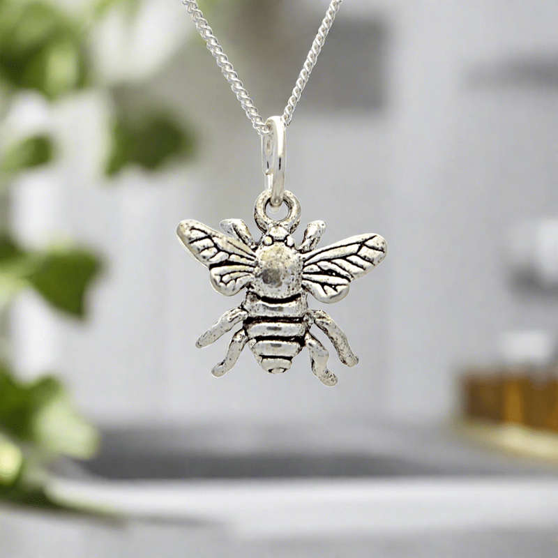 Sweet as Honey: Bee Charm Necklace in Silver