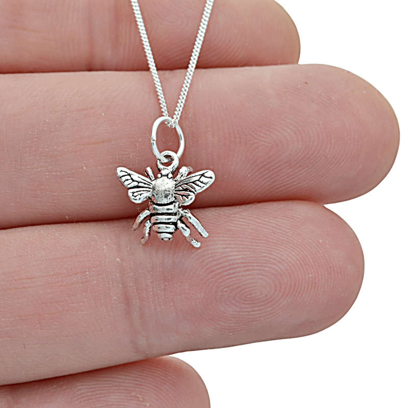 Sweet as Honey: Bee Charm Necklace in Silver