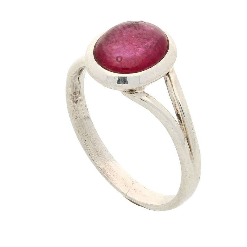 Blushing Beauty Pink Ruby Sterling Silver Ring